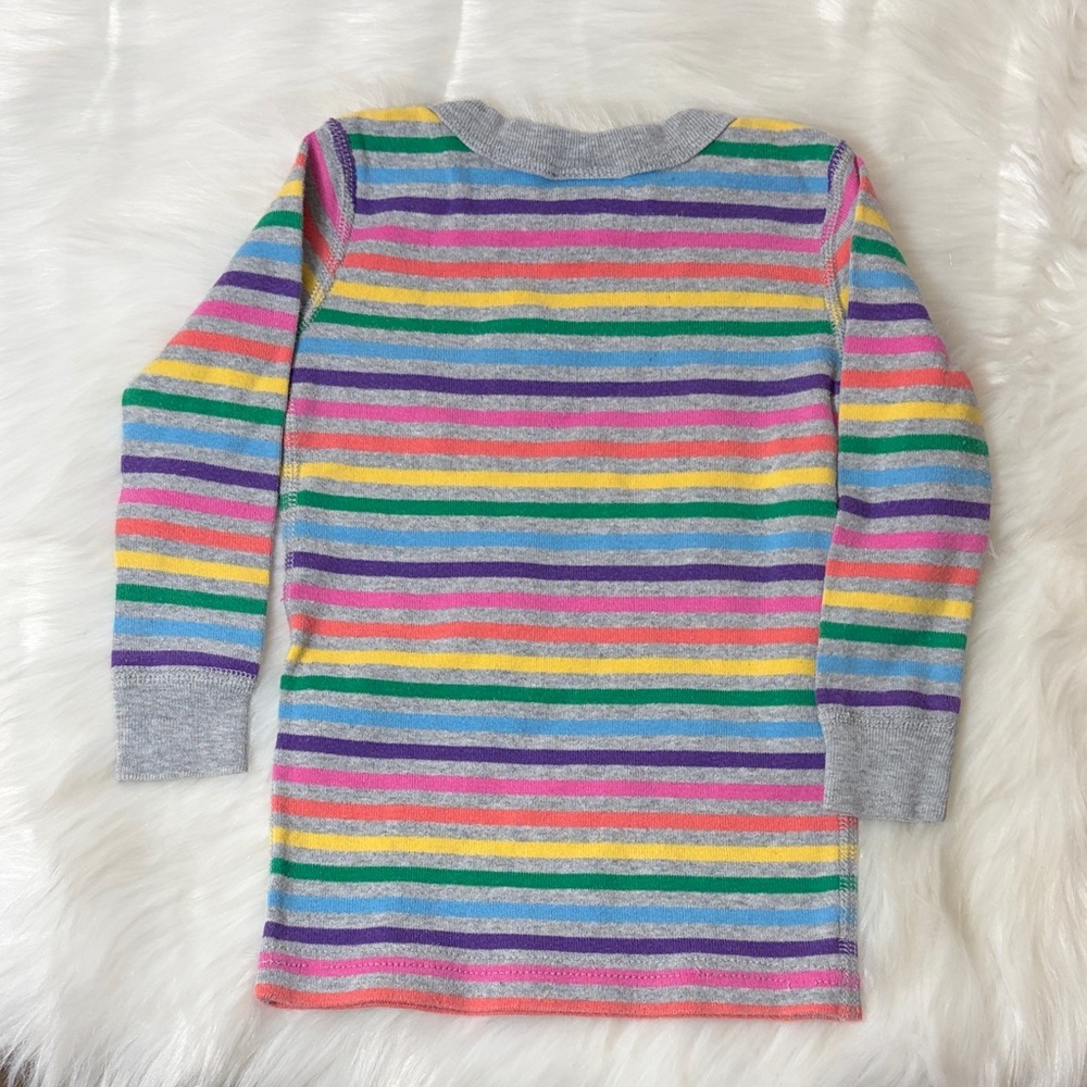 Hanna Andersson Rainbow Stripe Organic Cotton Pajama 2 Piece Set - Picture 3 of 8